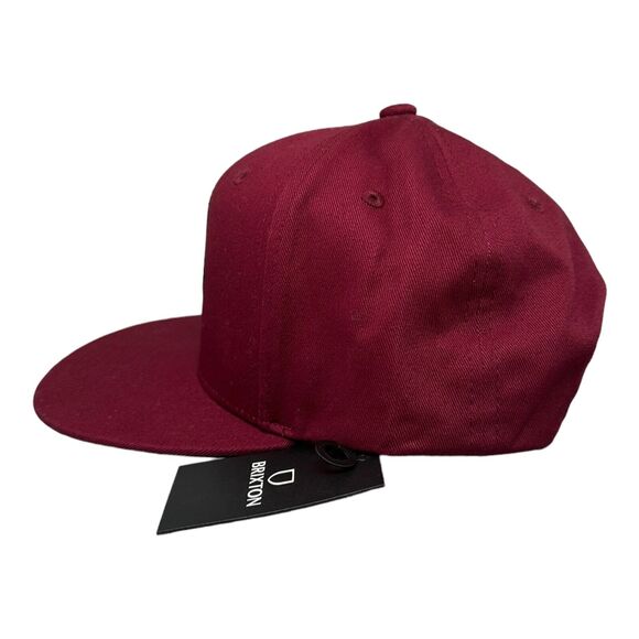 Brixton Original Authentic Maroon Logo Snapback Baseball Adjustable Hat/Cap - Picture 4 of 5